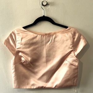 Pink silk crop top